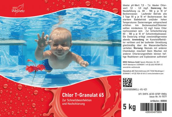Birke Wellness Chlor T-Granulat 65 - 5 kg