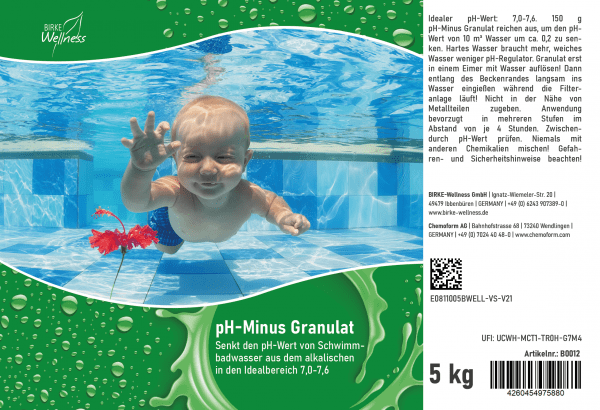 pH Minus Granulat 5 kg Birke Wellness Poolchemie